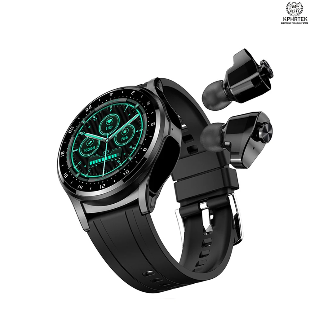 

GT66 Smart Watch With Earbuds 1.39inch Round Fitness Tracker With Heart Rate Sleep Monitor 100+ Sport Modes Sports Watch