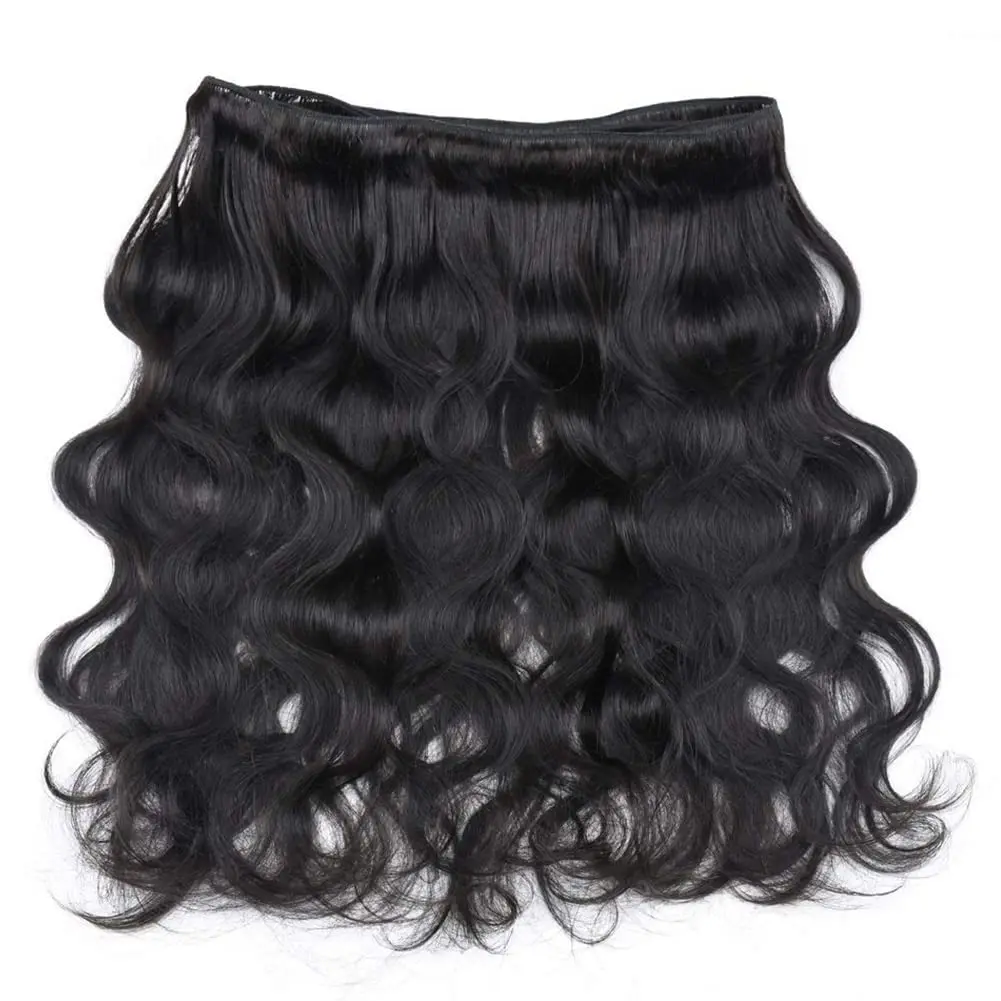 Mèches Brésiliennes Naturelles Body Wave 100% Non Traitées, Extensions de Cheveux Vierges, Double Trame, Noir Naturel, 1 Lot