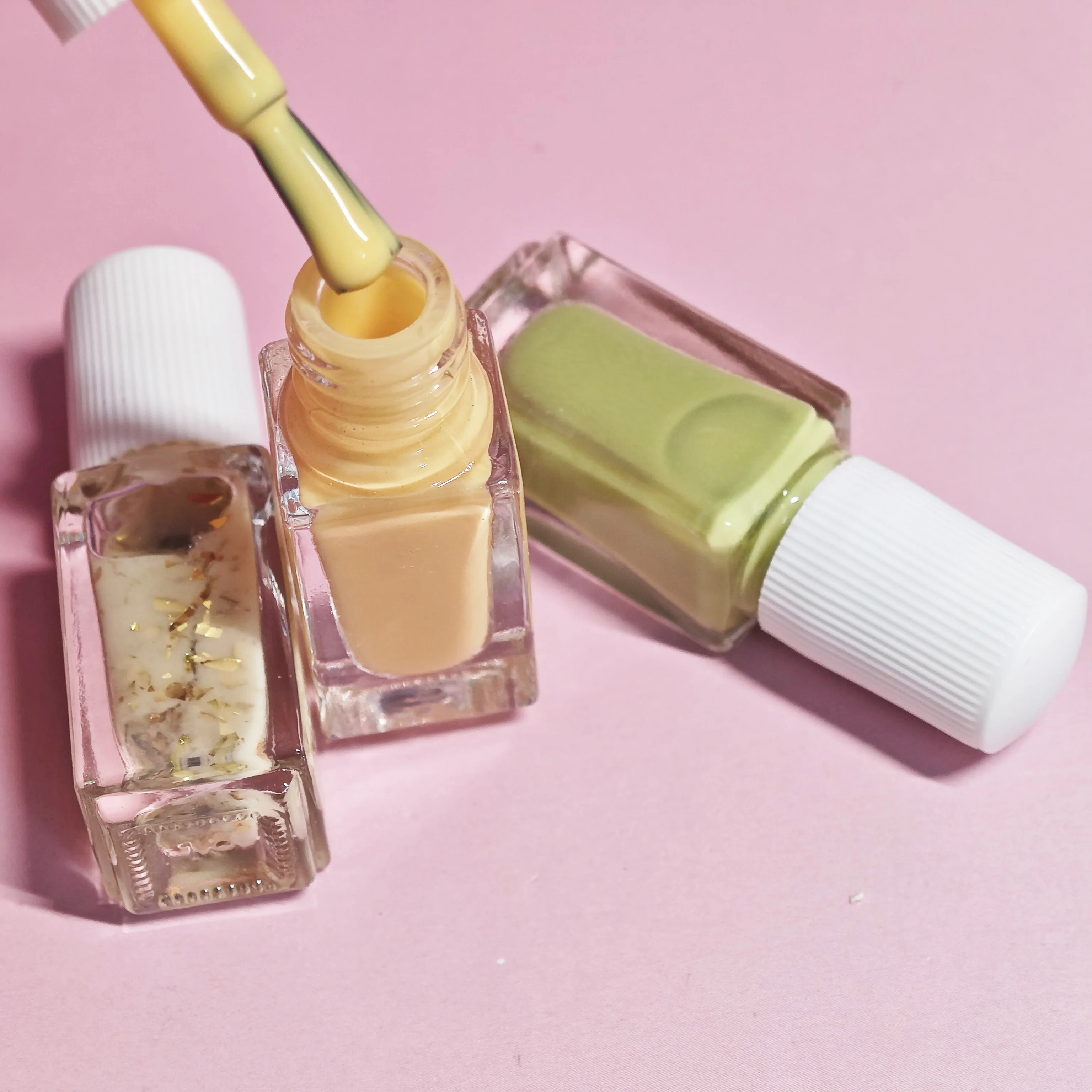 V24 ソルトキャラメルアイスクリーム 3本セット - ノーベイクネイルポリッシュ 速乾 長持ち 剥がせる 水性 3色ネイル