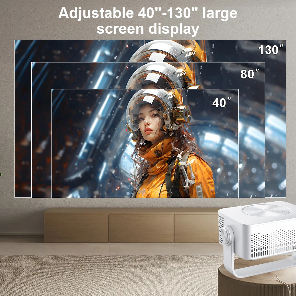 ZNLYRION Mini LCD Projector M60 Native 1280*720P Support 4K 180° Rotatable Stand Auto Keystone WiFi6 BT5.0 Portable Home Theater Movie Projector - view 5