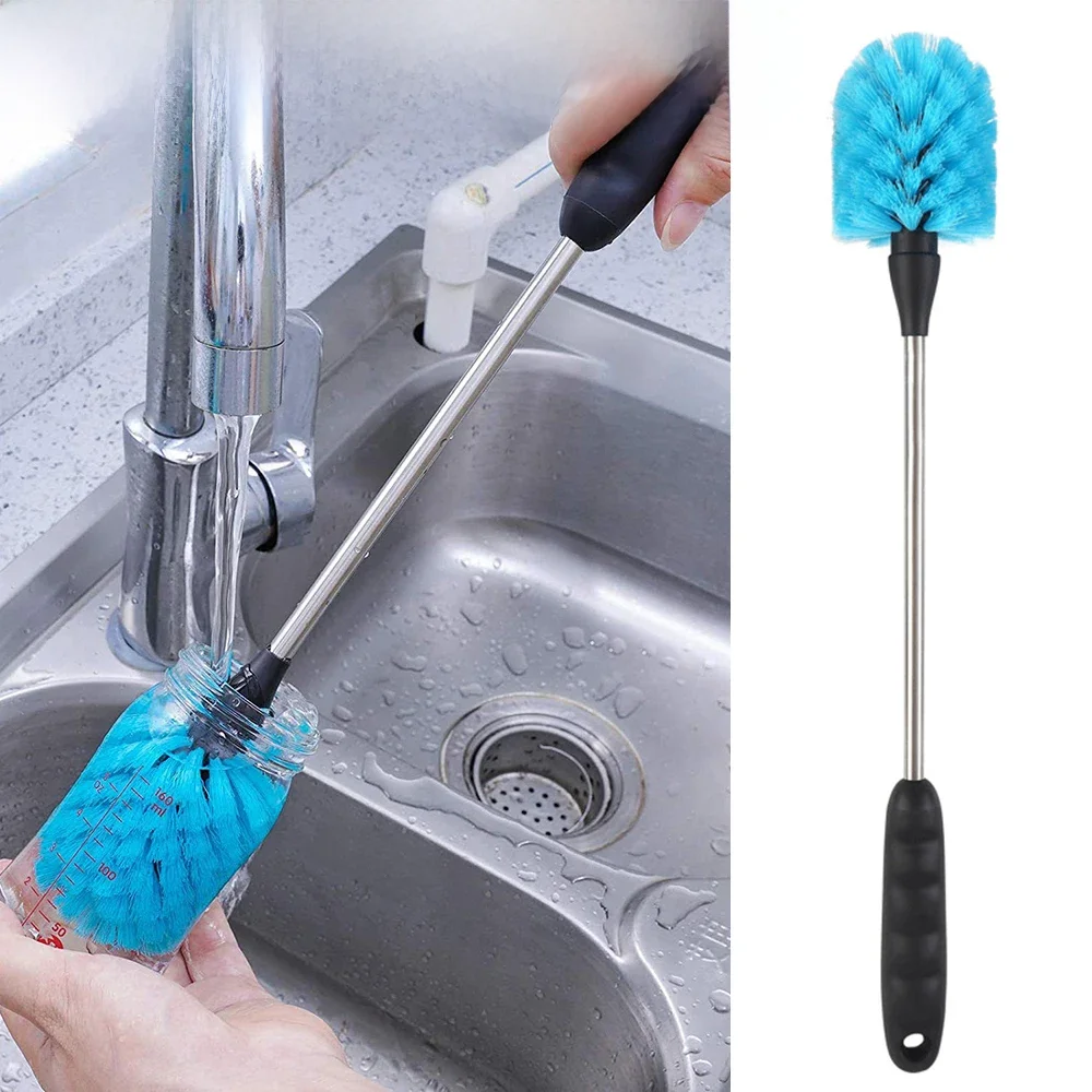 38cm Plastikowa szczotka do czyszczenia termosów z długim uchwytem Narzędzie do czyszczenia termosów kuchennych do szklanek do wina Butelka dla niemowląt — zdjęcie 2