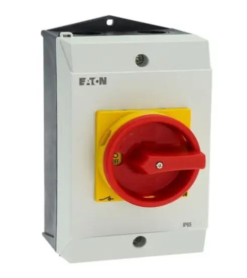 

207293 P1-25/I2/SVB - Main switch, P1, 25 A, surface mounting, 3 pole, Emergency switching off function