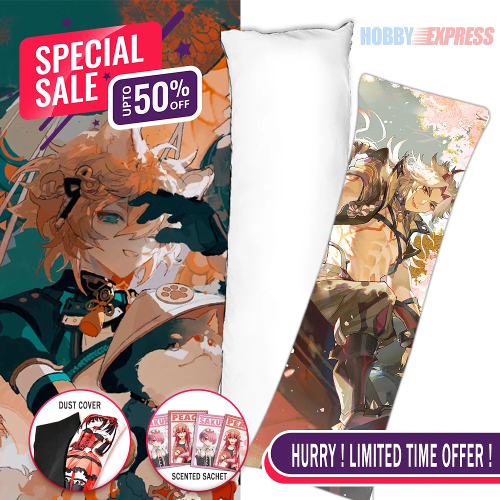 Hobby Express Anime Dakimakura Japanese Otaku Waifu Life Size Hugging Body Pillow Cover Arataki x Gorou Genshin Impact TBPC-0007