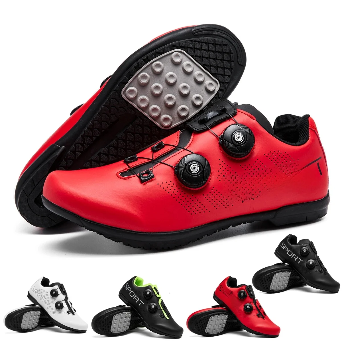 AliExpress pscownlg New outdoor rubber soled cycling shoes Breathable and comfortable professional sports rubber cycling shoes