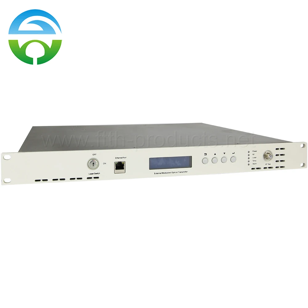 CATV Optical External Modulation Transmitter, SC/APC Fiber Port, 2x7dBm, 1550nm