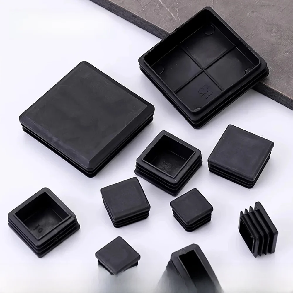 Embout carré en plastique noir, bouchon d'insertion de tuyau, bouchon de tube vierge, 10 pièces, 13 pièces, 15 pièces, 16 pièces, 19 pièces, 20 pièces, 22 pièces, 23 pièces, 25 pièces, 28 pièces, 30