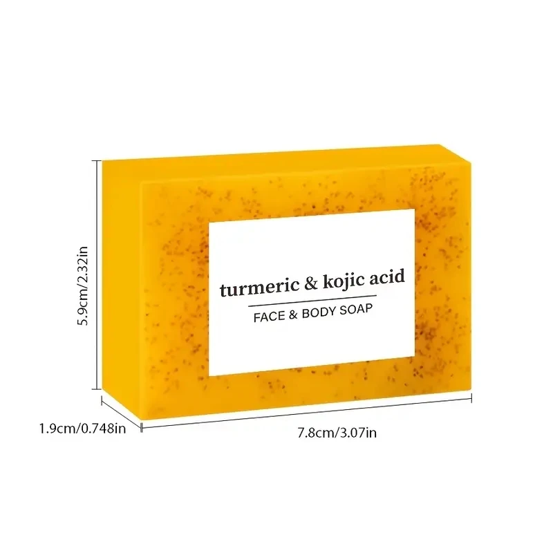 Turmeric Handmade Deep Cleansing Bar for All Skin Types, Alcohol-Free with Natural Ginger & Lemon Scent, for Face & Body