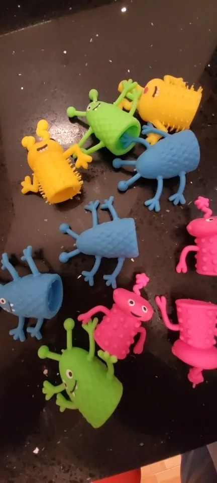 5/10/20PCS Cute Monster Finger Topper Toys Soft Rubber Stretchy Fidget for Birthday Party Favors Guests Gifts Goodies toys photo review