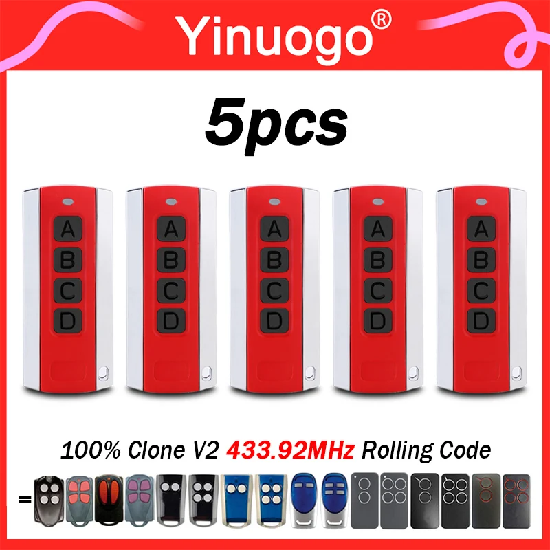 YNG605 Clone V2 PHOENIX PHOENIX2 PHOENIX4 PHOX PHOX2 PHOX4 HANDY2 HANDY4 TSC TRC TXC 433.92MHz Garage Door Remote Control