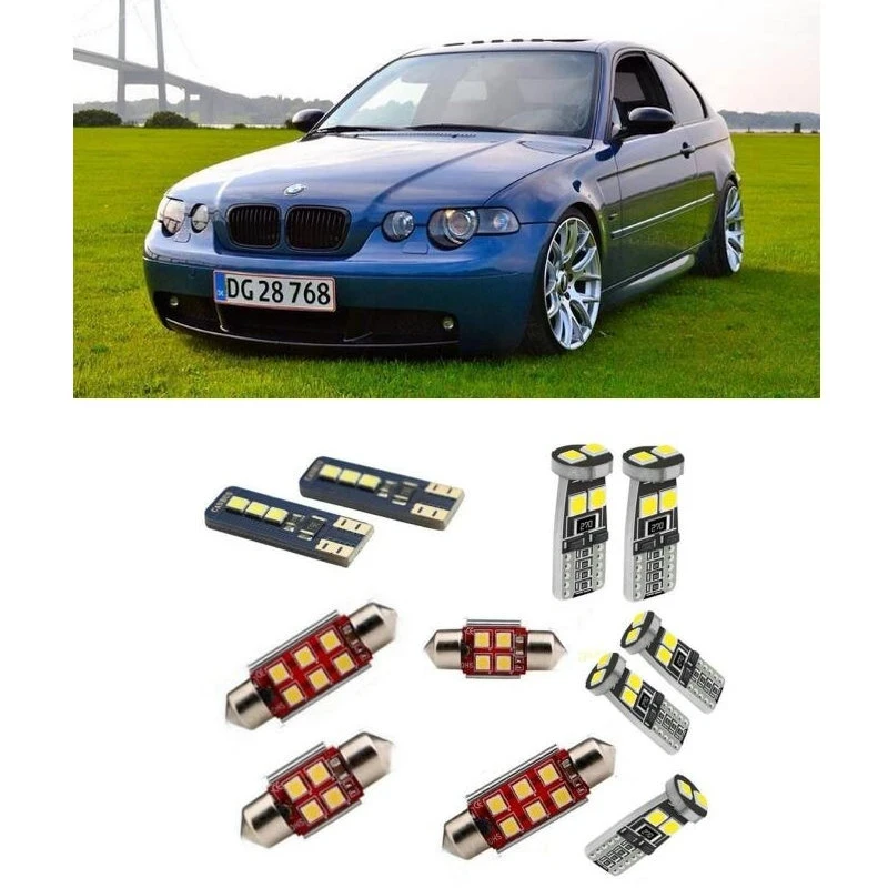 

18pc Car Accessories Car Led Interior Light Kit For BMW E46 Compact Error Free White 6000K Super Bright