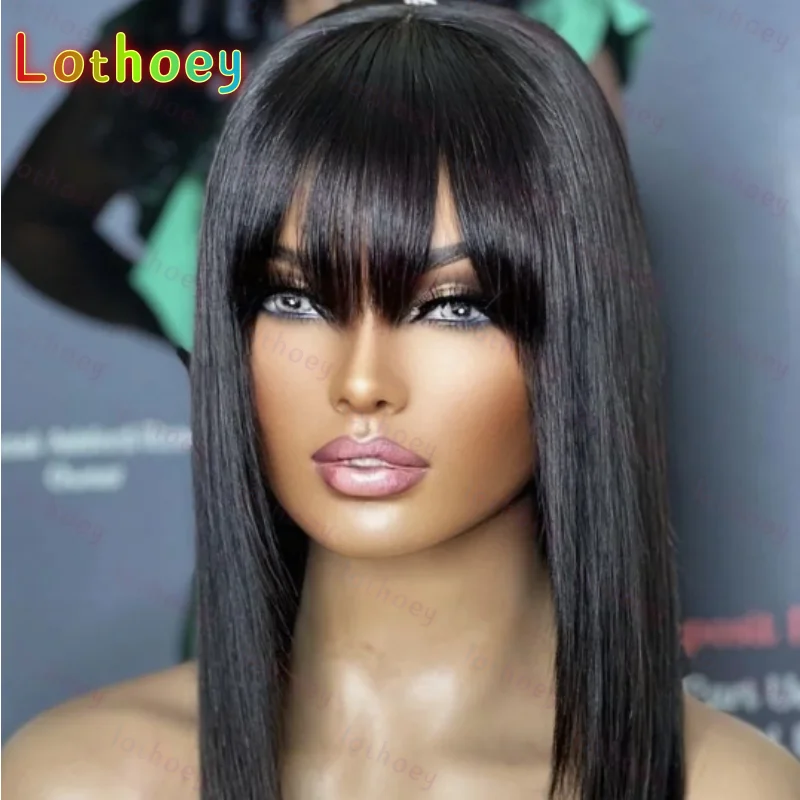 Короткие парики из натуральных волос с шелковым верхом и челкой, бразильский боб с шелковой основой, полностью кружевные парики, предварительно сорванные для женщин, мульти-с