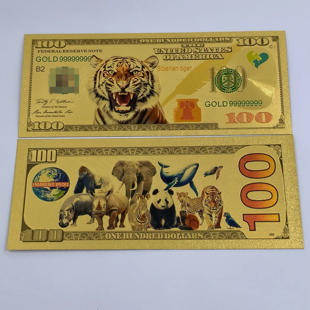 الولايات المتحدة الأمريكية 100 دولار الذهب احباط الأوراق النقدية الأحمر تكدرت ليمور/الباندا الأوراق النقدية البلاستيكية التذكارية هدايا لمحبي الحيوانات وجواعه #6
