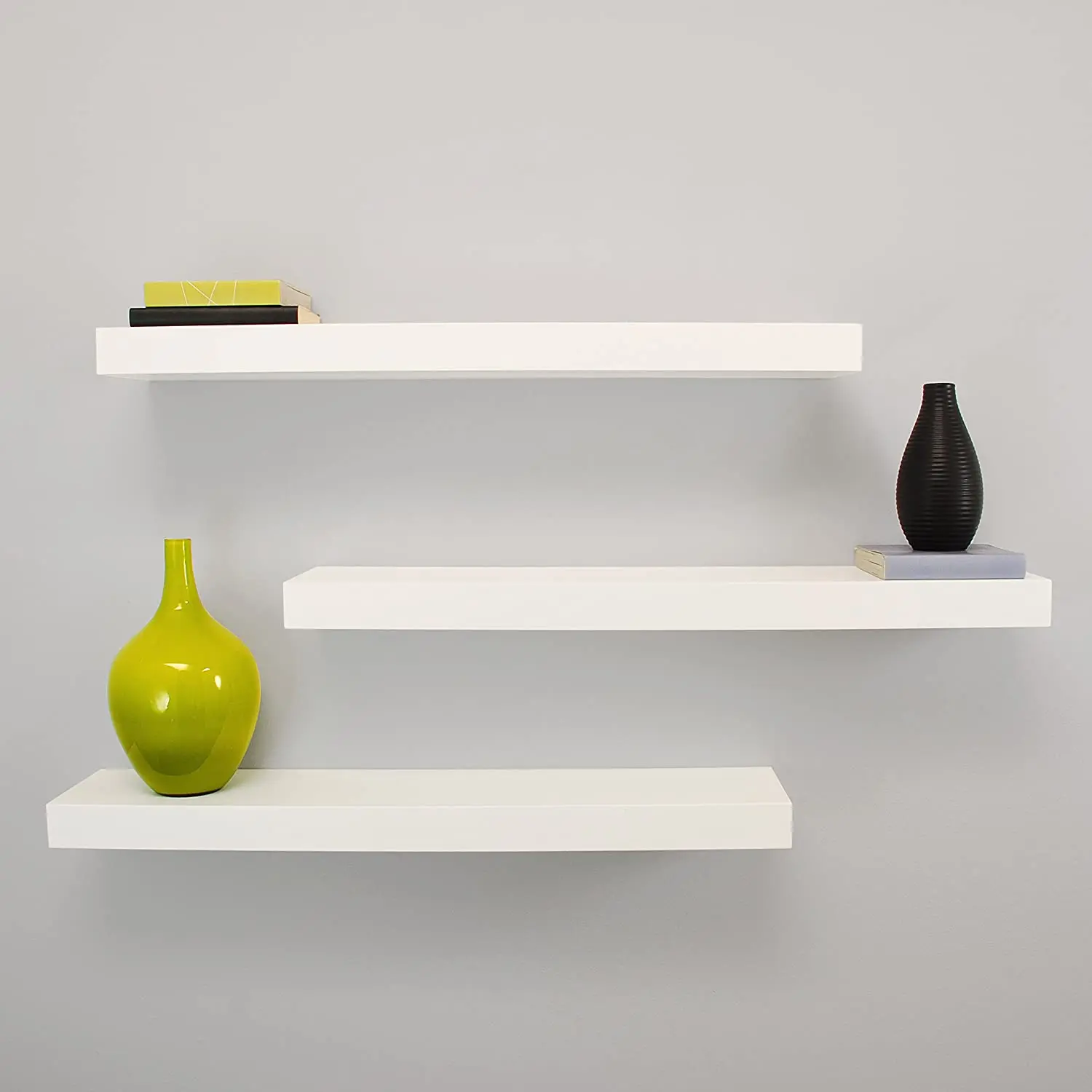 White Flying Wall Shelf Bathroom Storage Kitchen Shelves Kitchen Storage 3 Pieces (50-50-50)