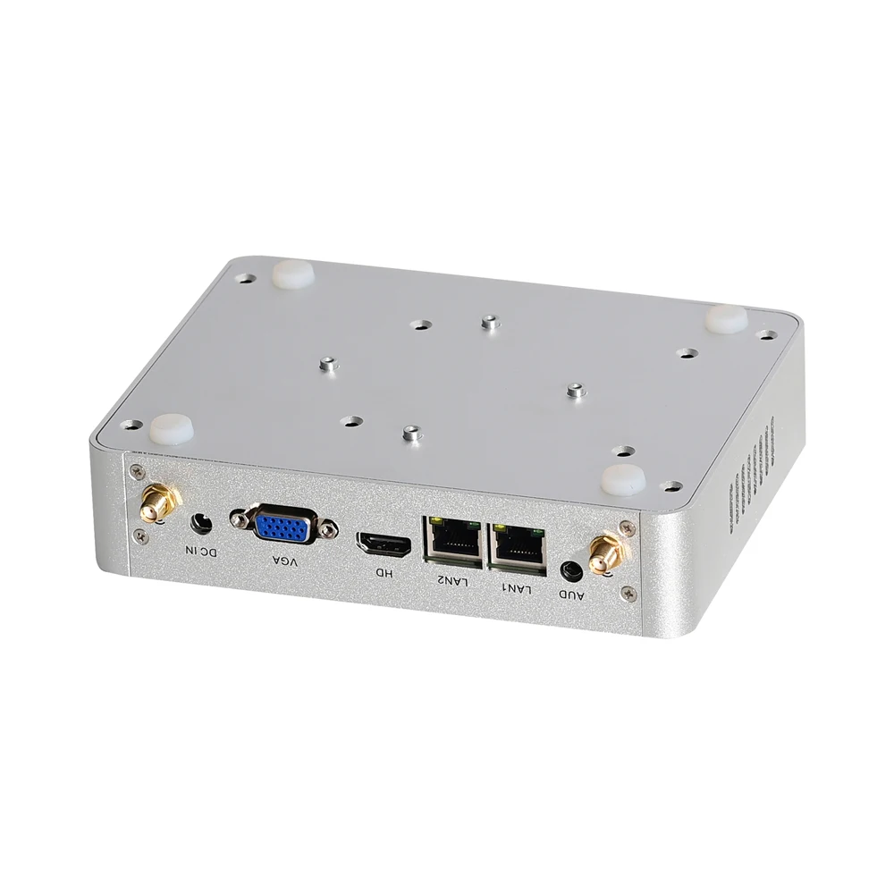 Hunsn-ファンレスのミニPC,HTPC, Kodiボックス,ac 2 x com,2 x lan,hdmi,vga,bm32,intel celeron j4125