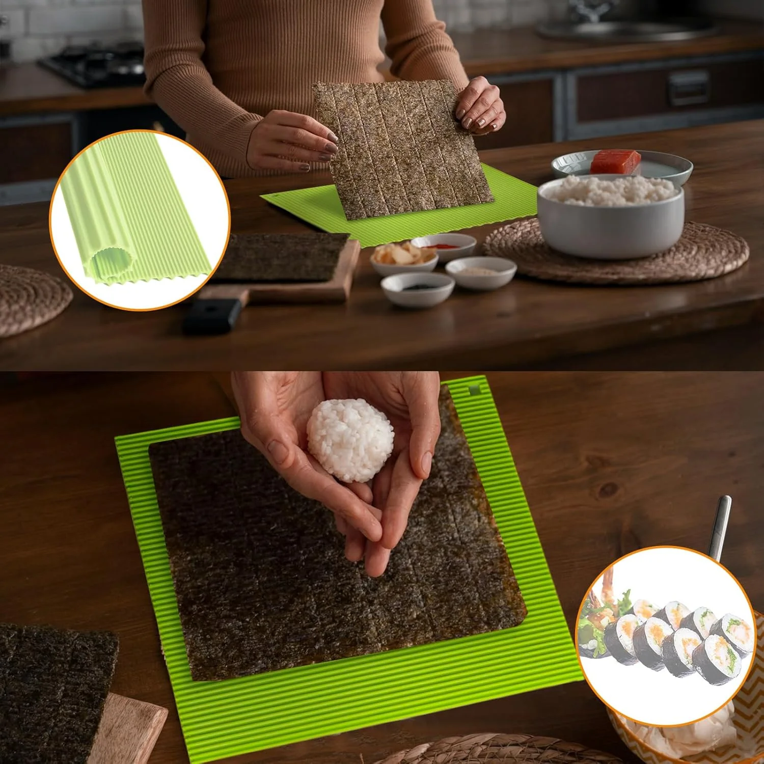 High-quality Silicone Mat for  - Sushi Mat Bamboo recension och pris