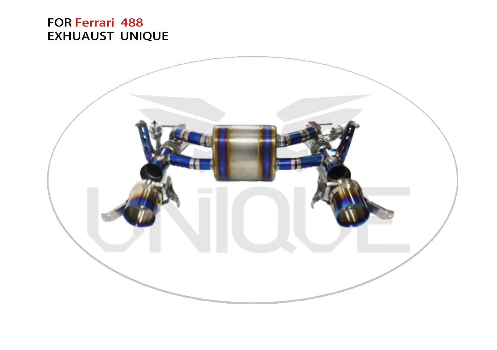 

UNIQUE Titanium Exhaust System Catback for Ferrari 488 Pista Spider GTB 3.9T Valve Muffler With Tips Catless Downpipe