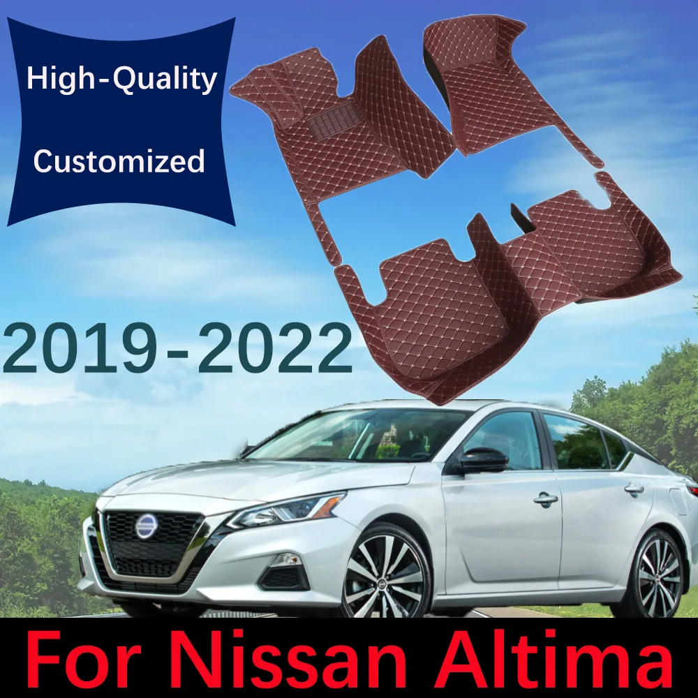 

Custom Leather Car Floor Mats For Nissan Altima L34 2019 2020 2021 2022 Automobile Carpet Rugs Foot Pads Interior Accessories