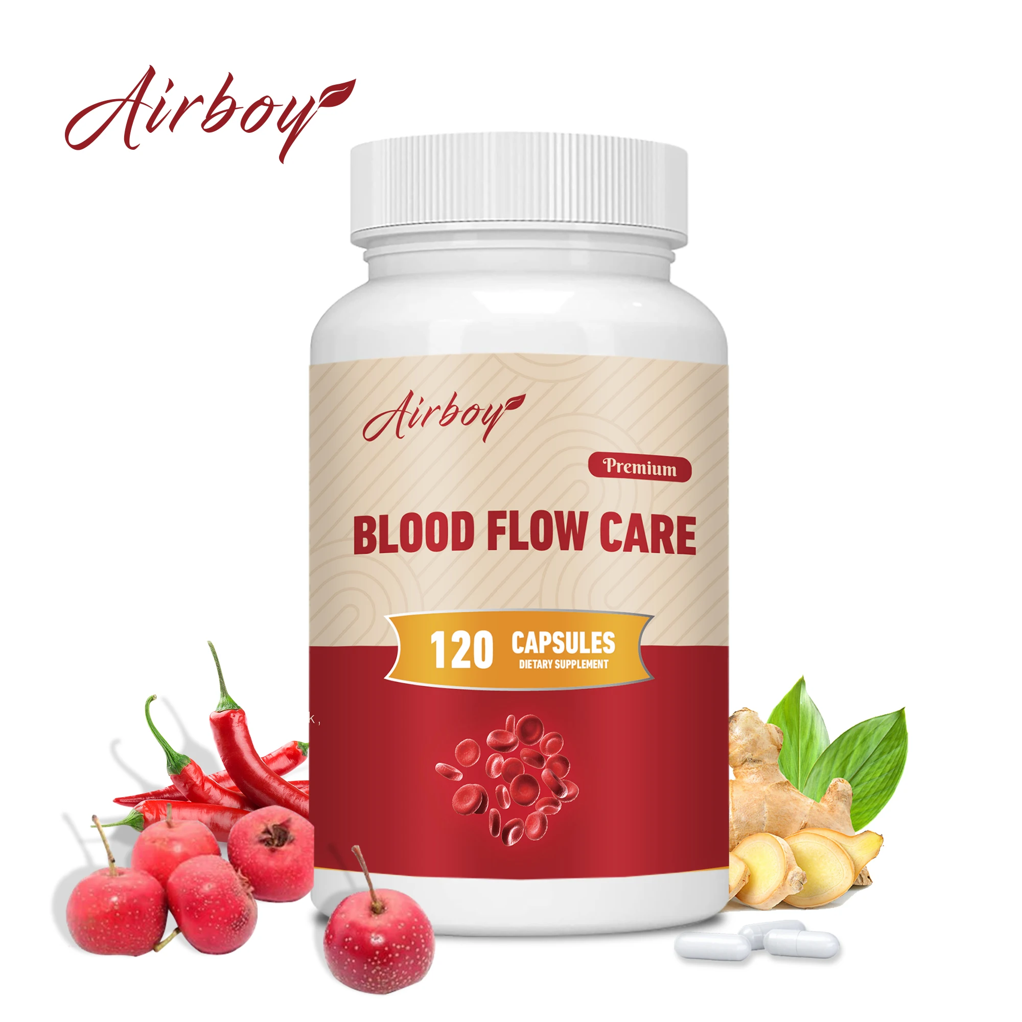 Blood Flow Care Capsules - Promotes Natural Blood Circulation, Supports Heart and Cardiovascular Health - 120 Capsules