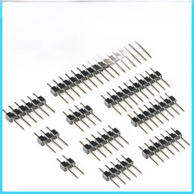 Connecteur de carte PCB à broches mâles en une seule rangée de 2,54 mm, bande de connecteurs à broches plaquées or en cuivre, 2/3/4/5/6/8/10/12/20/40 broches pour Arduino