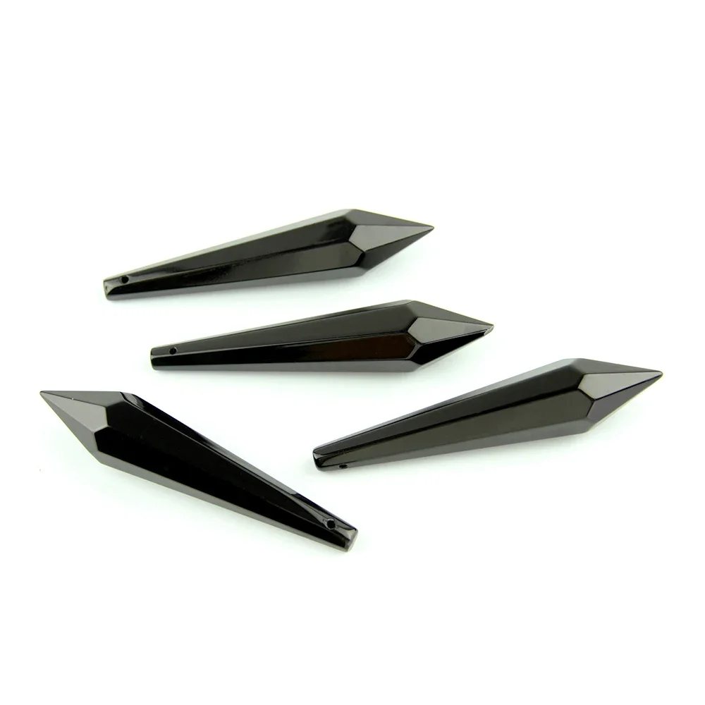 38Mm/63Mm/76Mm K9 Kristallen Kroonluchter Hangers Prisma Zwarte Kleur Cut & Facet Glas U-Ijspegel Druppels Voor Cake Topper Decoratie - afbeelding 2
