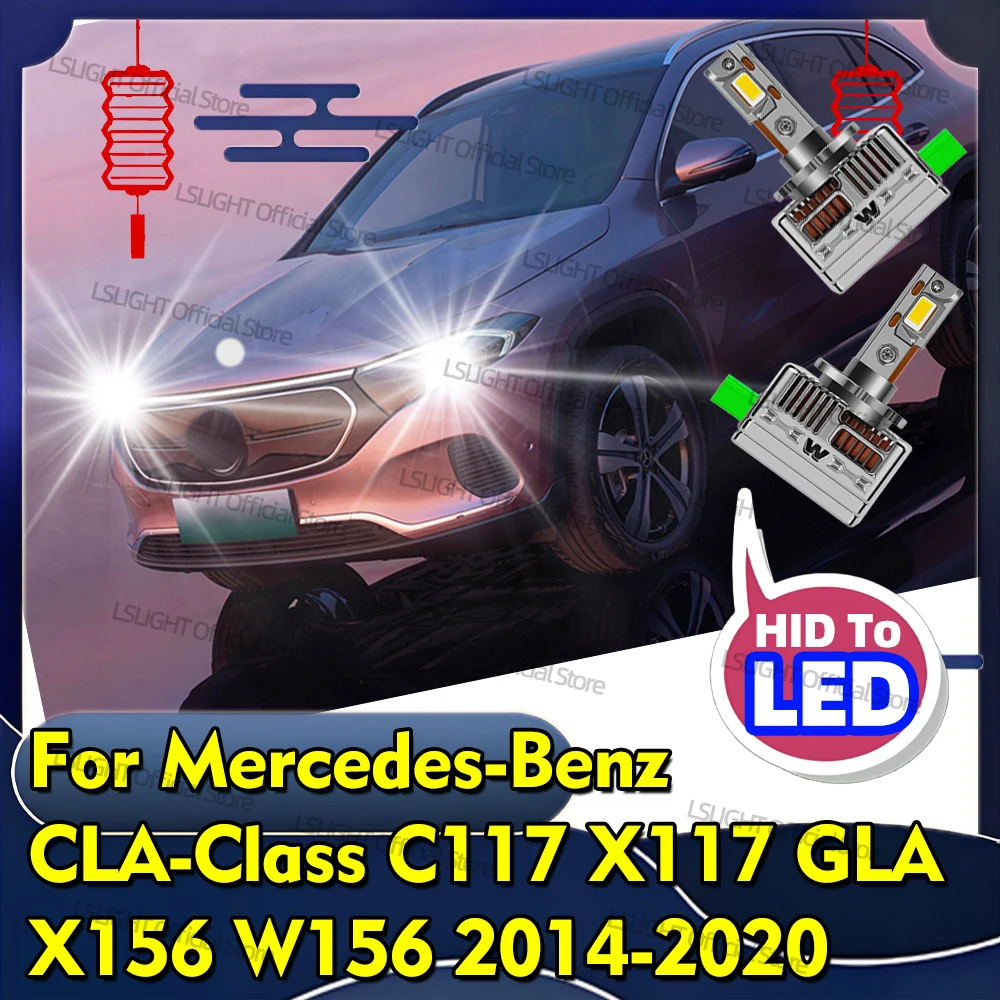 2x HID To LED Headlight Bulbs D3S D3R 30000LM For Mercedes-Benz CLA-Class C117 X117 2013-2016 GLA Class X156 W156 2014 2015-2020