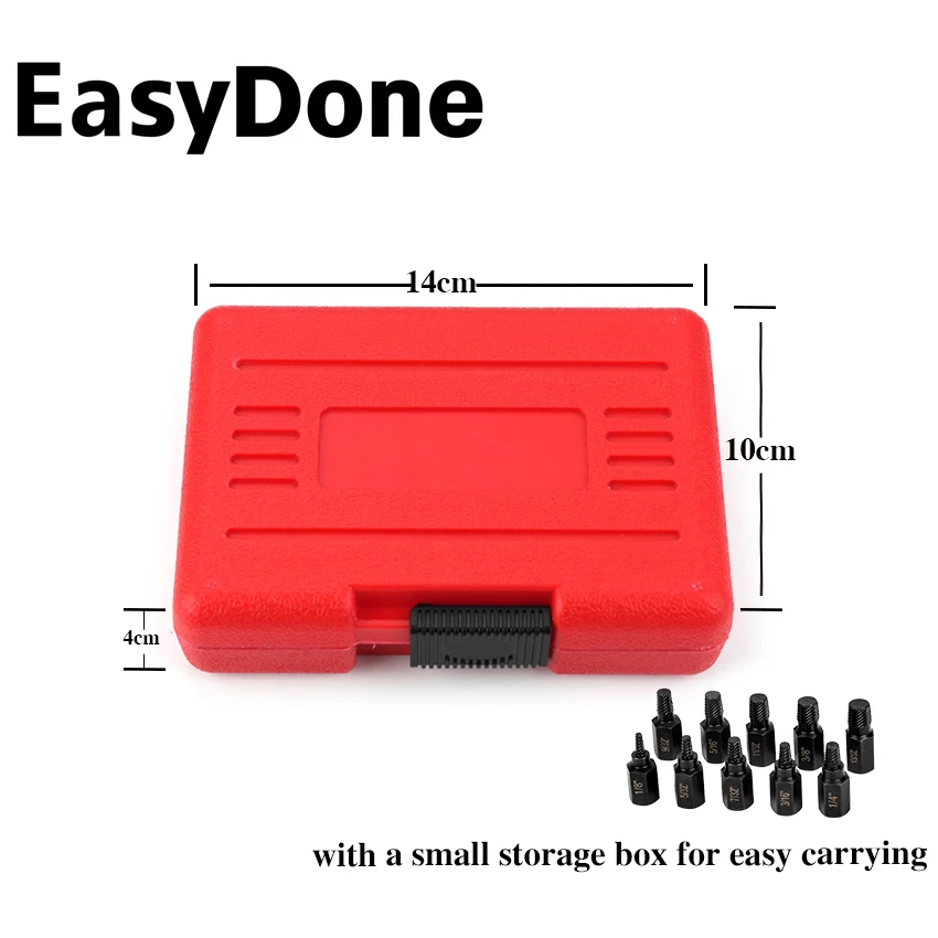 10Pcs Damaged Screw Extractor Kit Bolt Nut Extractor Alloy Steel Screw Remover Tool Easy Out Drill Bits Broken Screw Stud