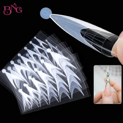 24pcs Dual Forms French Tip Nail Stickers Reusable Silicone Pad Nail Form Sticker French Mold Stickers for Builder Gel Manicure