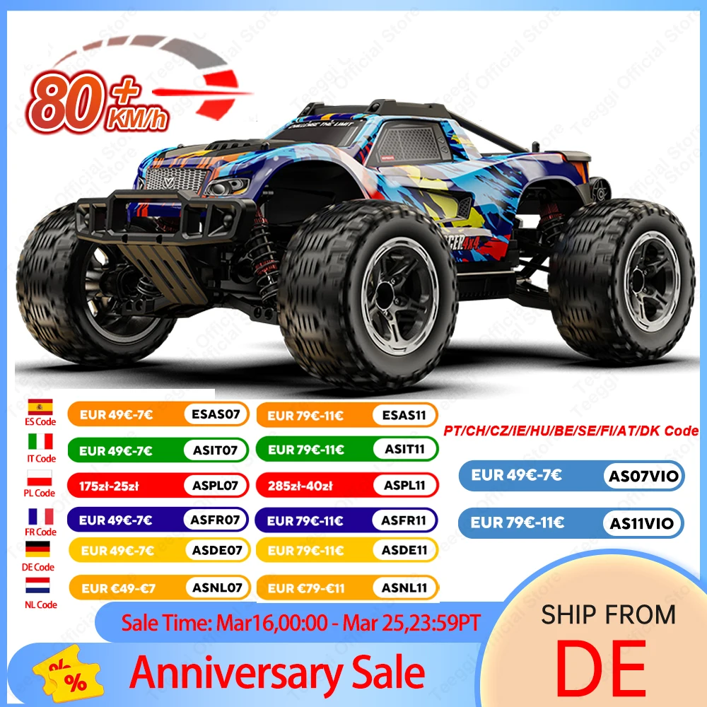 Teeggi KF10 MAX 1/10 4WD 3S voiture tout-terrain Rc haute vitesse 60 KM/H moteur sans balais 2S KF10 PRO RC camion dérive voitures de course jouets cadeaux