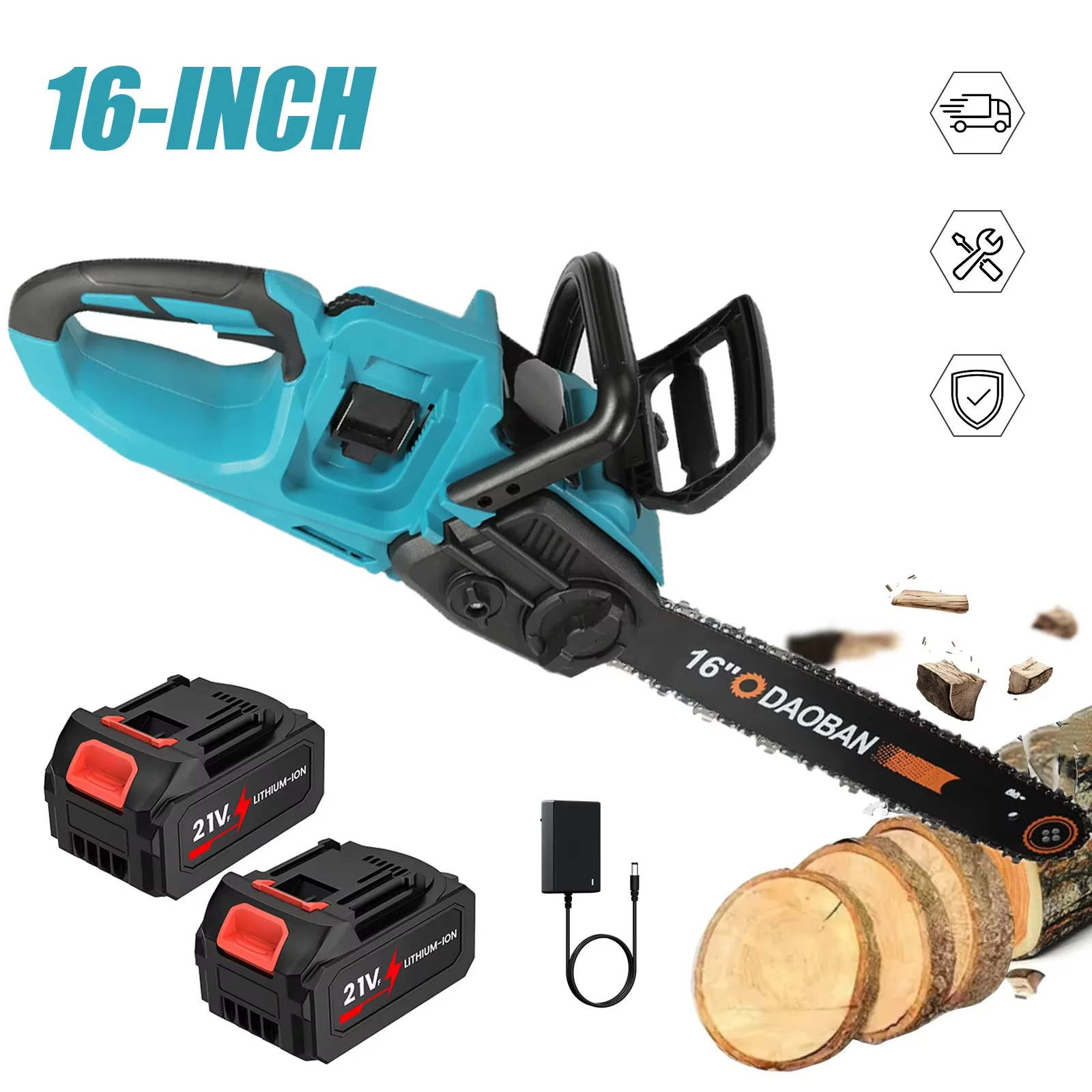 Elektrische kettingzaag 16 inch borstelloze kettingzaag met automatische oliespuit Draadloze elektrische zaag Tuin Houtbewerking Snijgereedschap voor Makita-batterij