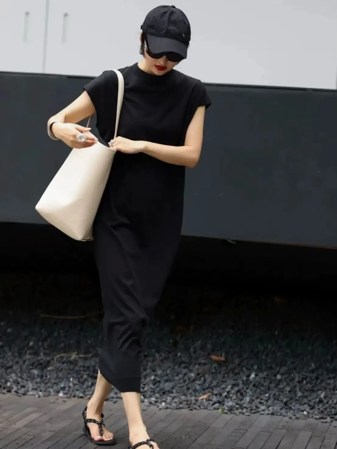 Women's summer casual cotton T-shirt dress