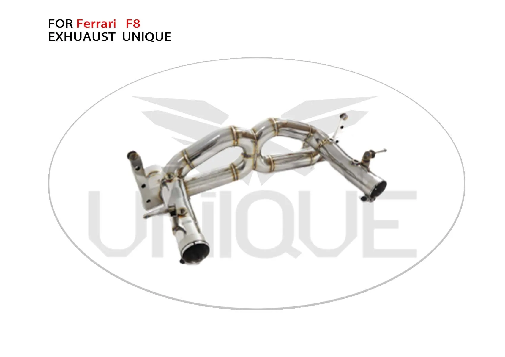 UNIQUE Stainless Steel Exhaust System Performance Catback For Ferrari F8 Tributo Spider 3.9T V8 Without Valve