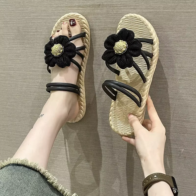 New summer two-way sandals fashionable flowers versatile casual women\'s shoes