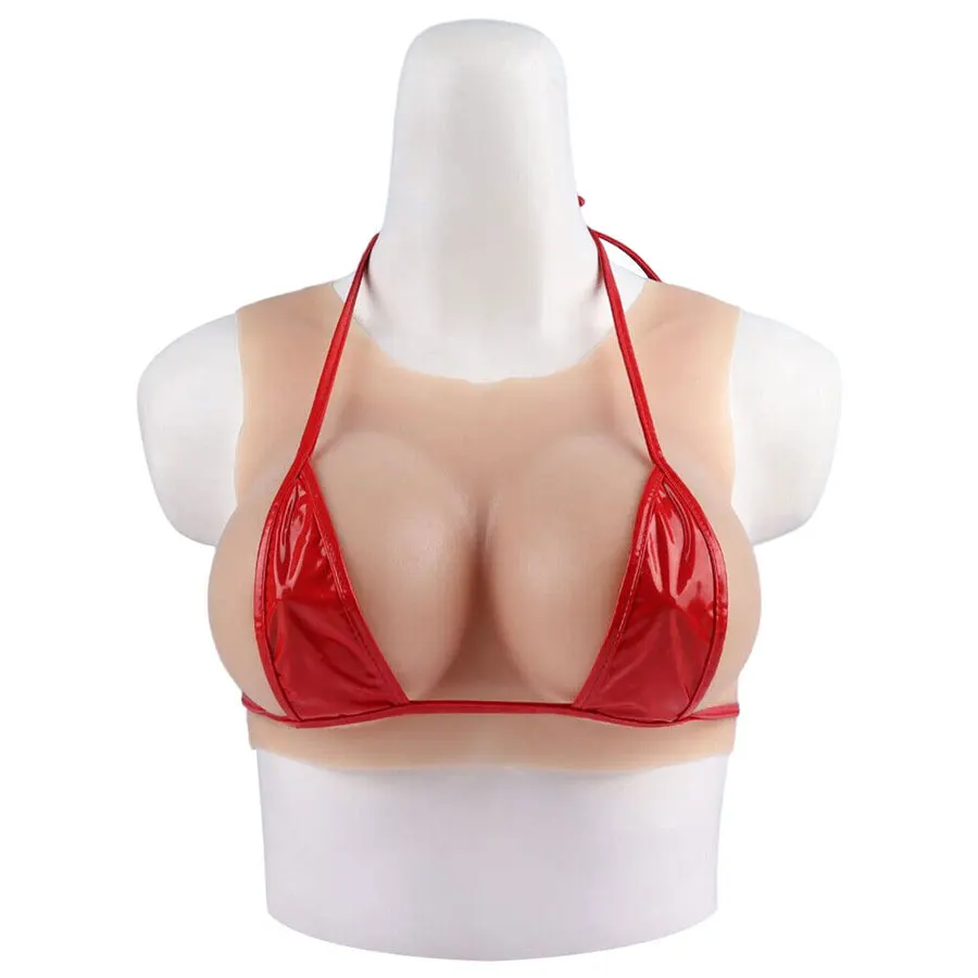 

Realistic Silicone Breast Forms C-G Cup Fake Boobs Breastplate for Crossdresser