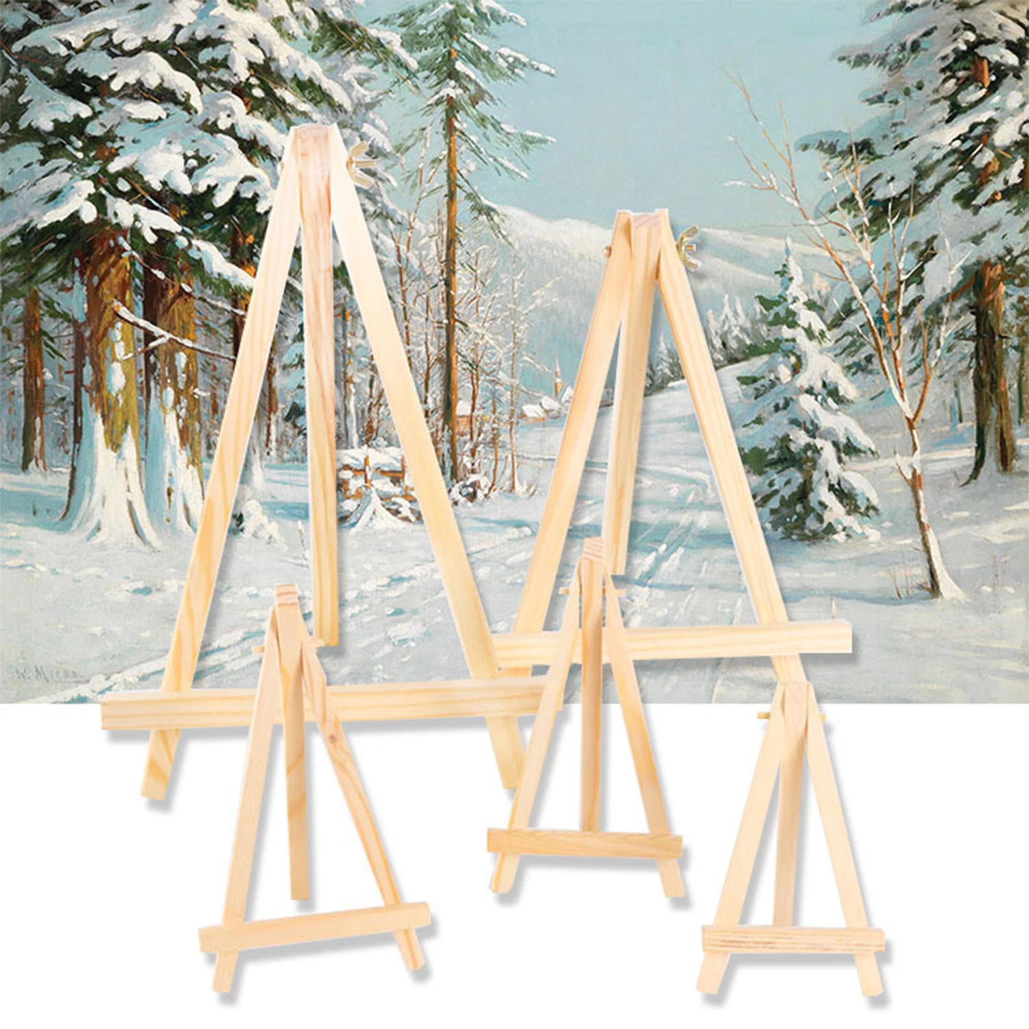 1 Sets Mini Canvas Panel Wooden Easel Sketch Pad Settings For Painting Crafts Drawing Decoration Gift Art Supplie