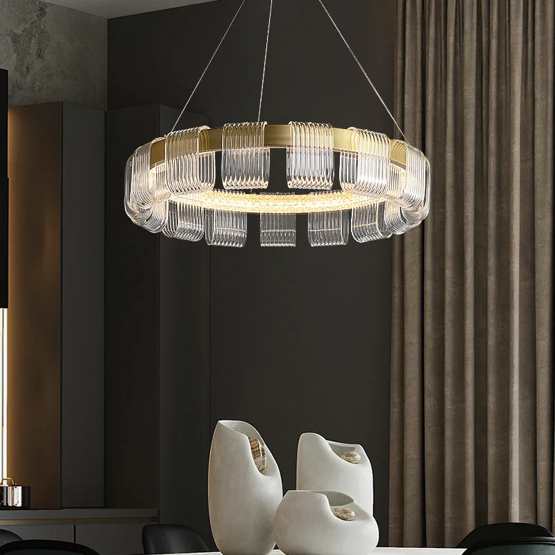 

Light Luxury Living Room Chandelier Modern Simplicity Creative Model Room Art Bedroom Study Ring Restaurant Hanging Light