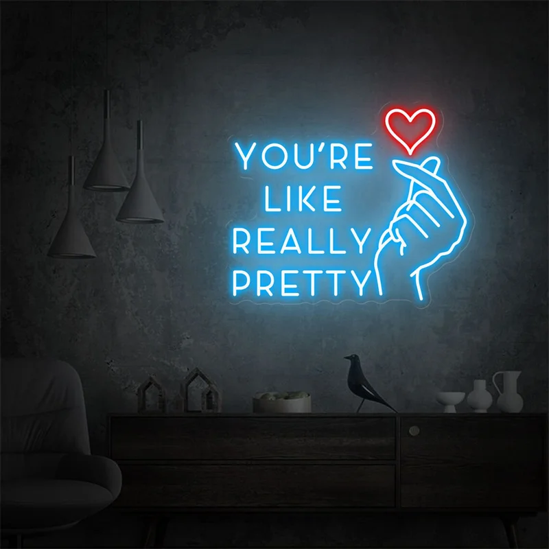 Custom Neon LED Light Sign, você é realmente bonito, quarto, salão, decoração da parede, casamento, decoração de casa, presentes para ela