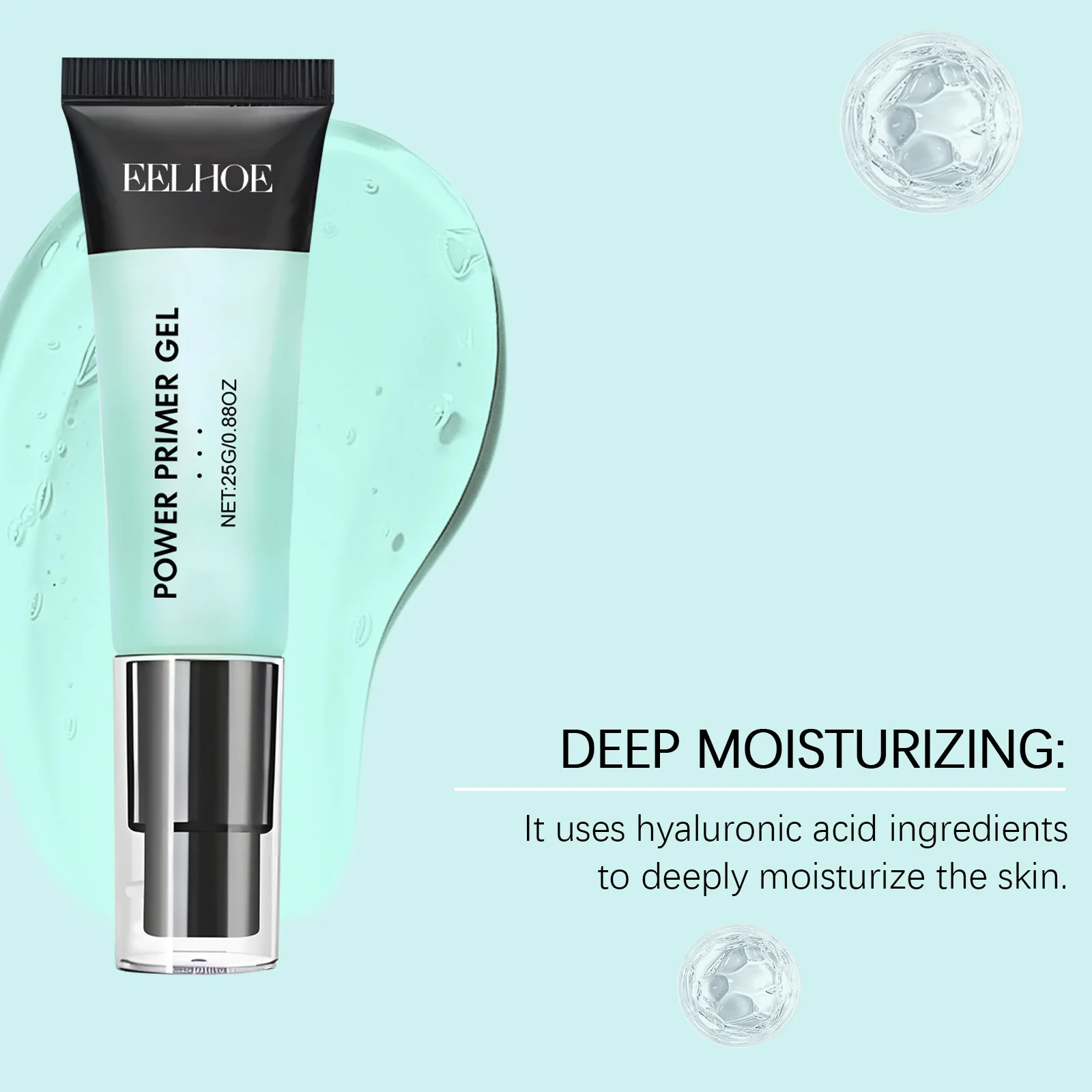 Vitamin E Pore Blurring Firming Primer Gel Hydrates Skin Smooths Texture Hyaluronic Acid Refreshes Complexion Long Lasting Base Comfortable Face Primer