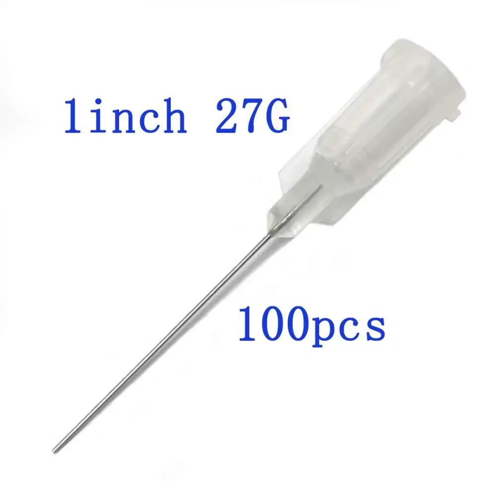 Syringe Needle 27Ga Dispensing Needles 27G x 1Inch Length with Luer Lock Blunt Tip,For Industrial Mixing Many Liquid, 100pcs