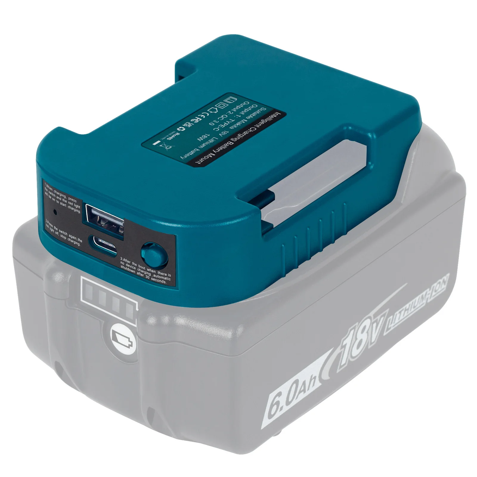 novo-adaptador-carregador-rapido-usb-c-de-alta-velocidade-2026-1-peca-para-bateria-makita-18v-bl1840-1850-1860-suporte-de-bateria-com-porta-de-carregamento-rapido-pd