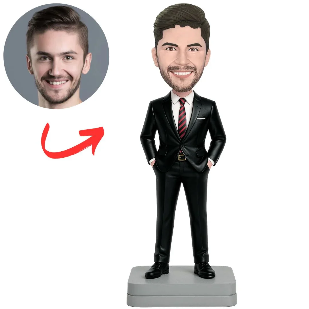 Custom Bobblehead from Photo -  Handmade Formal Suit , Unique Gift for Entrepreneurs, Executives, Bosses, Birthday & Promotion
