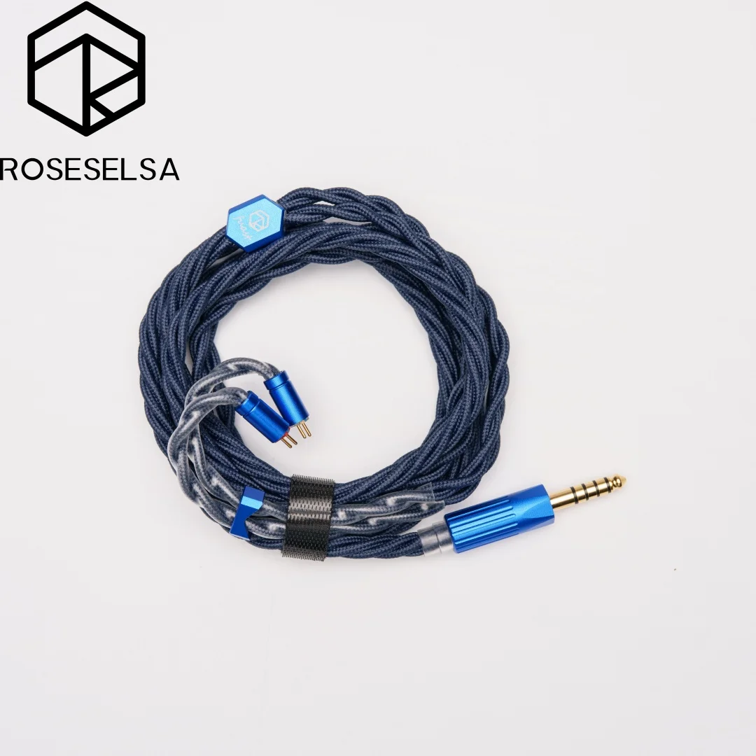 

ROSESELSA FAUST Upgrade IEM Cable for HiFi Headphones Aerospace-Grade Silver Single-crystal Copper Mixed 4-Braided