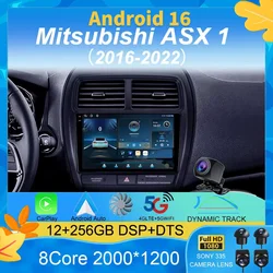 For Mitsubishi ASX 1 2016 2017 2018 2019 2020 - 2022 Android 16 Car Radio Player DSP Carplay 8G 256G Stereo No 2 din DVD Screen