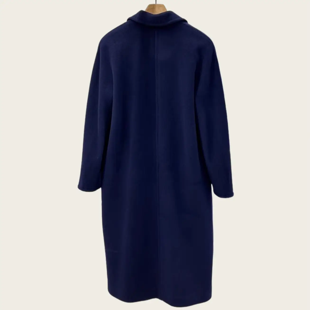 

Новинка 2023 года, женское кашемировое пальто-кокон, классическое пальто с рогом буйвола, двубортное пальто средней длины с лацканами и большими карманами