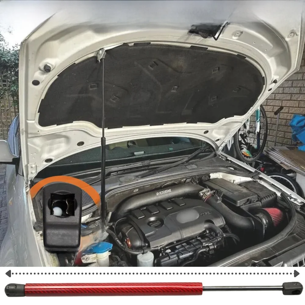 Qty(1) Amortyzator maski silnika do Audi A3 8P 2003-2013 Przednia maska Podnośnik z włókna węglowego Sprężyna gazowa Amortyzator Drążek amortyzatora — zdjęcie 2
