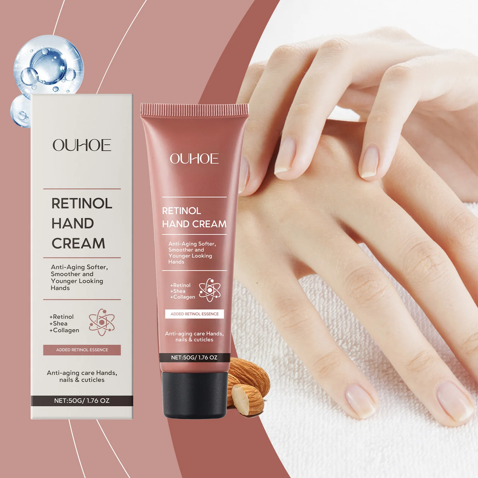 

Ouhoe Retinol Moisturizing Hand Cream Shea Butter Moisturizing Care For Fine Lines On The Hands Improving Dryness Nourishment
