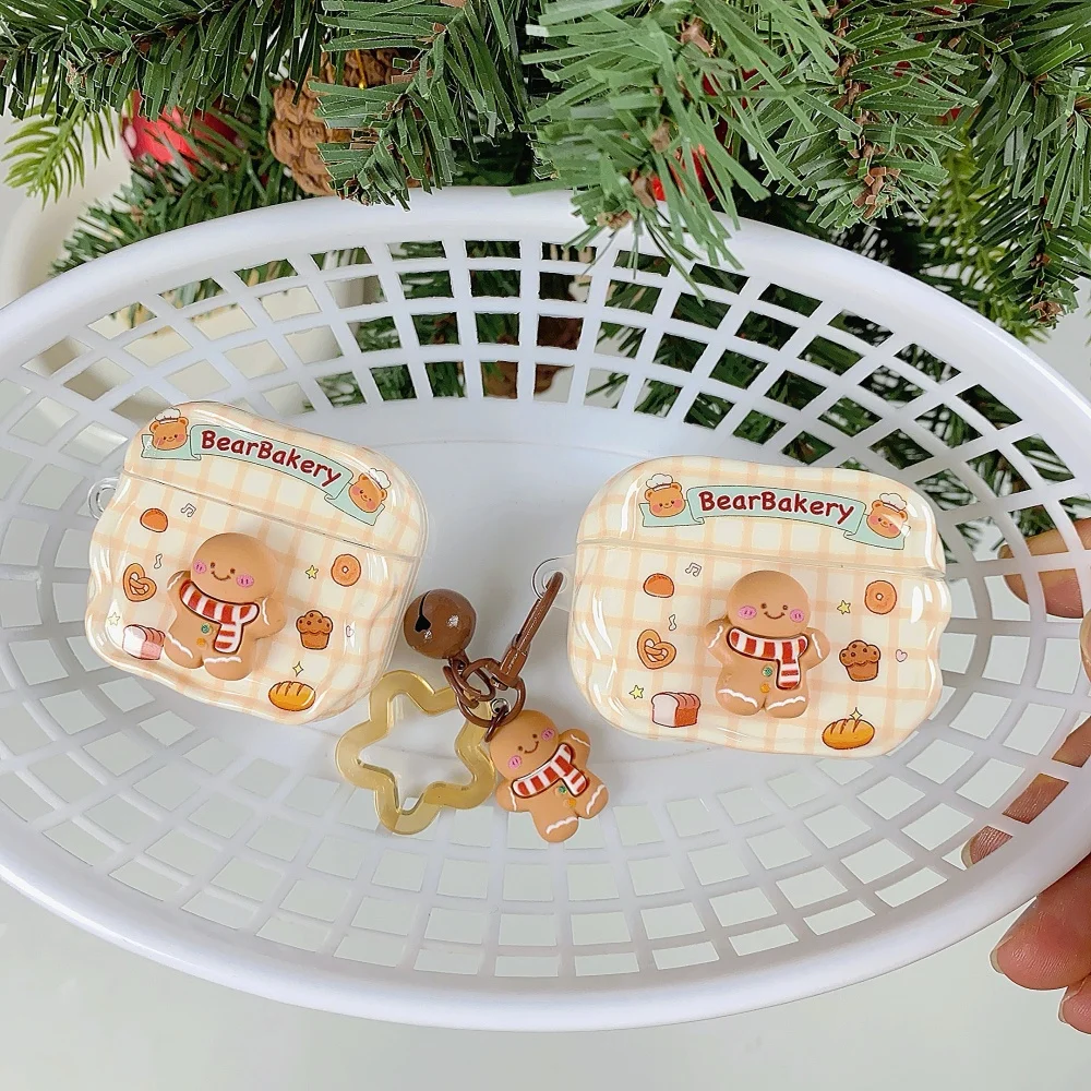 

Cute three-dimensional gingerbread man baking bread headphone protective case,suitable for AirPods 4/3/2Pro/2/3, protective case