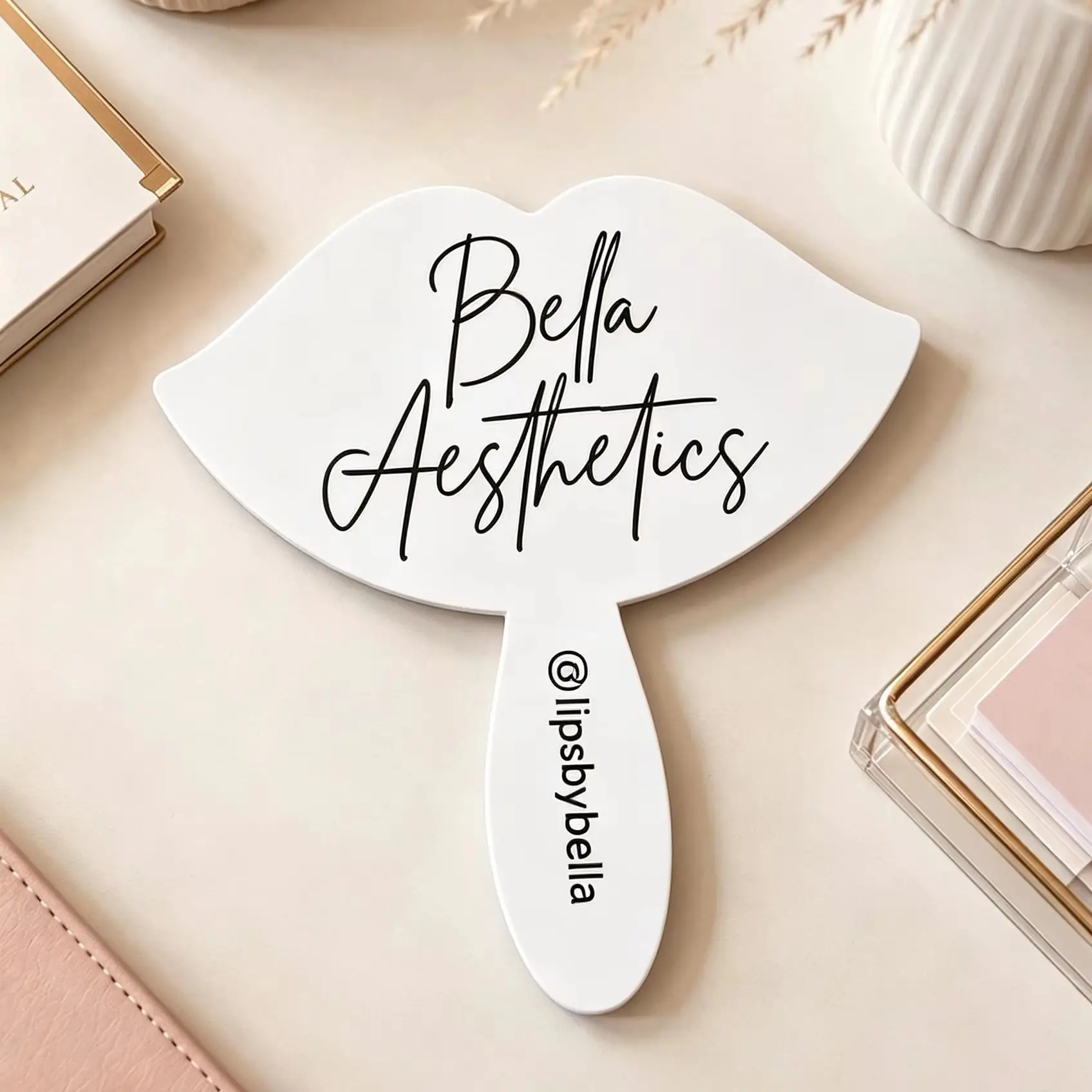 Personalized Jewelry Store Handheld Mirror Custom Boutique Mirror Bride Gift Business Branding Mirror Acrylic Bride Mirror