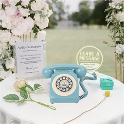 CHEETA Factory sale Wedding Audio Guest Book Phone Retro Telephone Rotary Type Turning Table Record Telephone