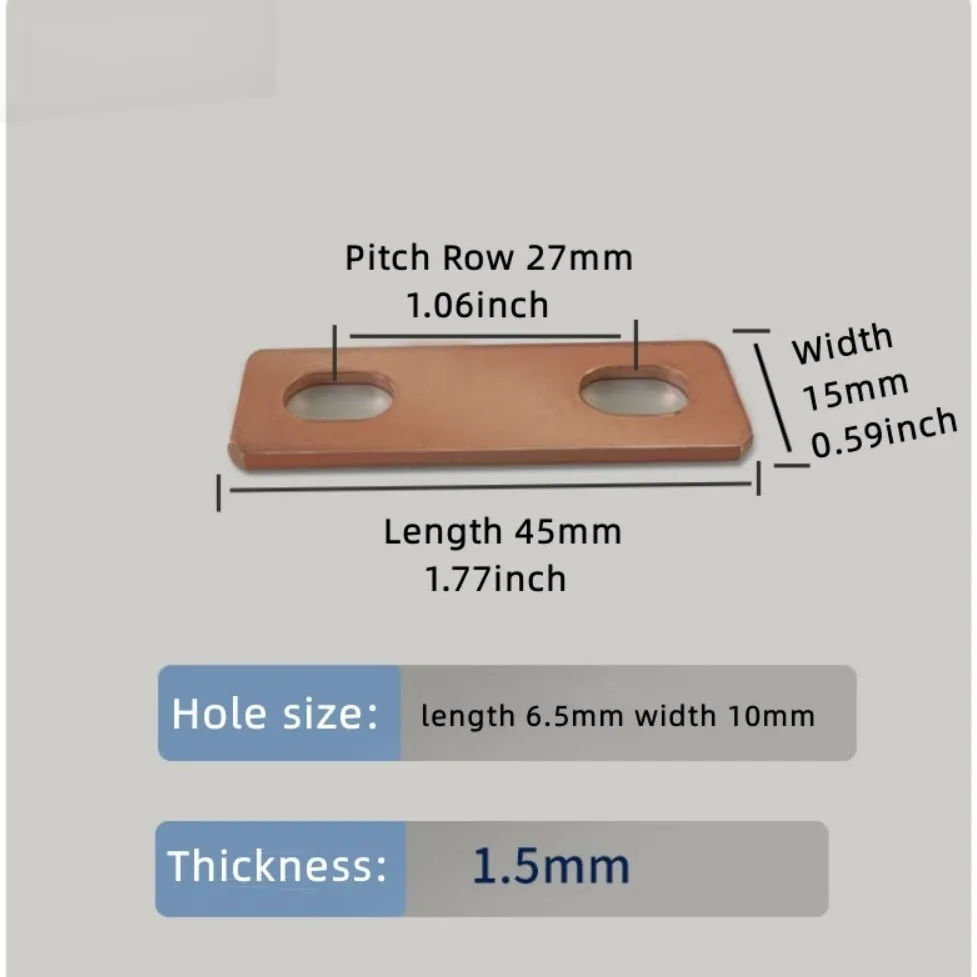 Bus Bars Connector Red Copper for LiFePO4 Cell 30Ah-300Ah Lithium Battery Red Copper Pickling Busbar Brass M6