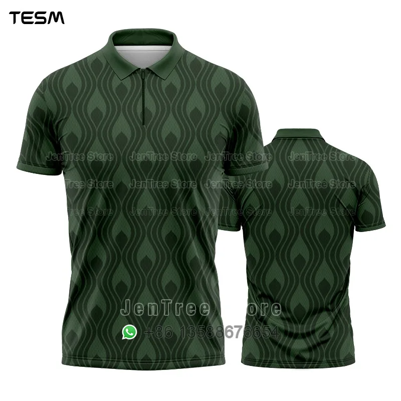 Retro POLO Shirt Men Summer Sports V-Neck T-shirt Street Trendy Short Sleeve 3D HD Print T-shirt